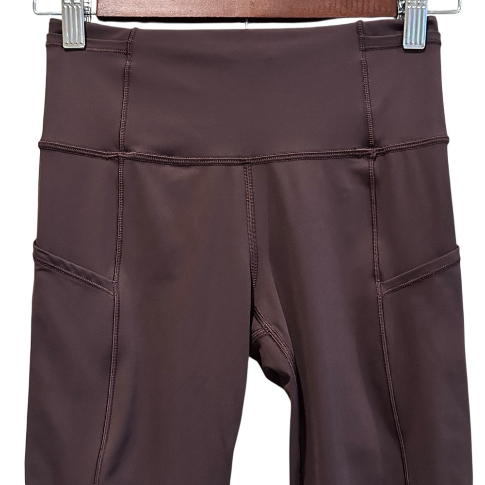 Lululemon ‘Fast Free’ Crop II *Nulux 19" Pelt Women’s Size 4 Pockets Gym - Picture 4 of 13